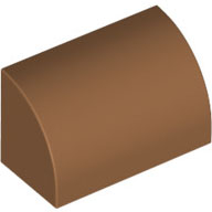 Lego kostka (kostička) 1x2x1 zakulacená nahoře hladká, tělová tmavší (6334102)